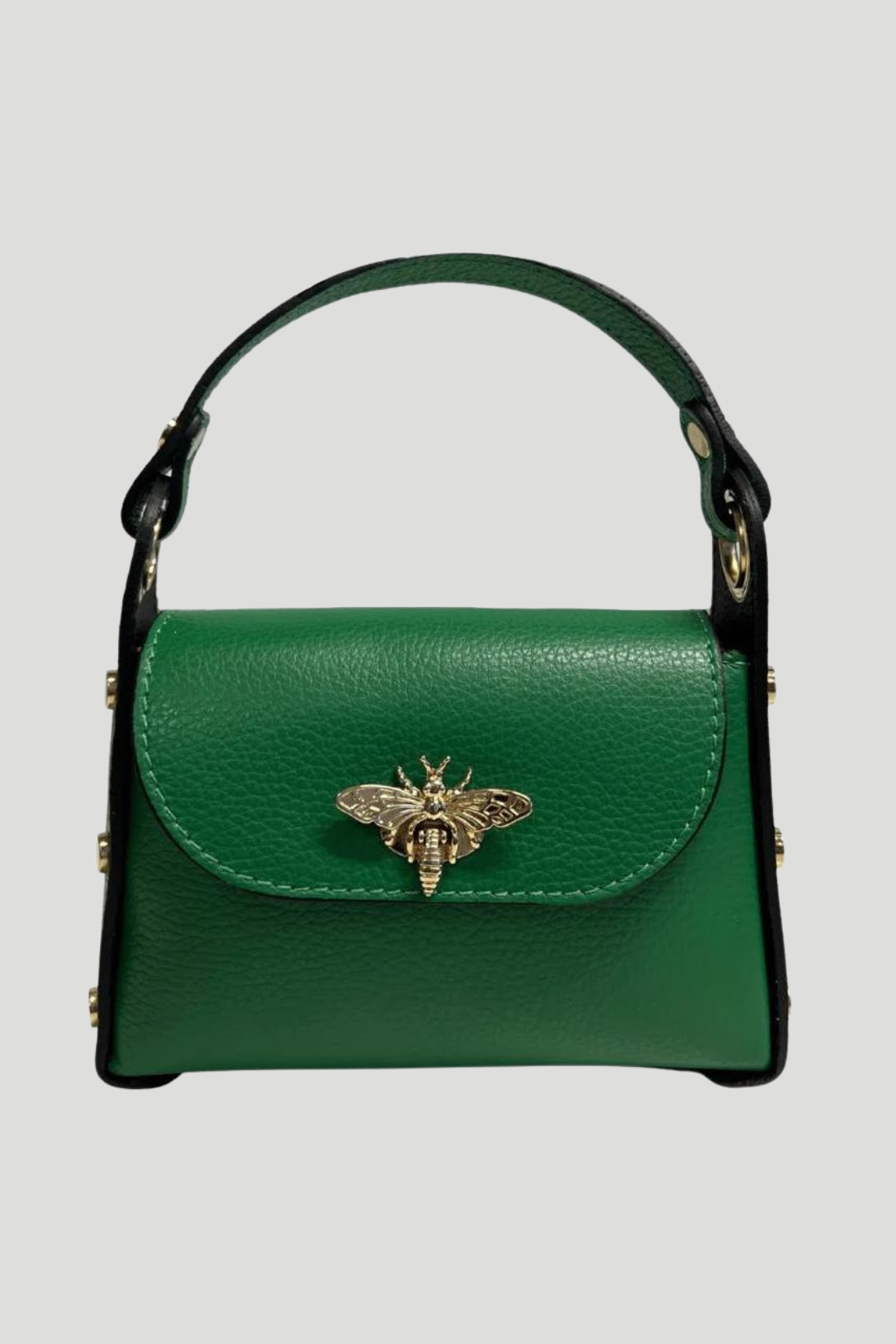 Borsa in vera Pelle "Siren" - Mini Bag Moschettone Ape - Colore Verde