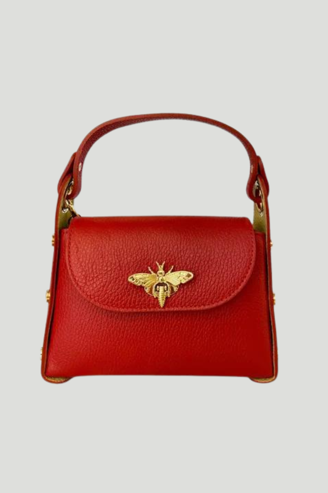 Borsa in vera Pelle "Siren" - Mini Bag Moschettone Ape - Colore Rosso