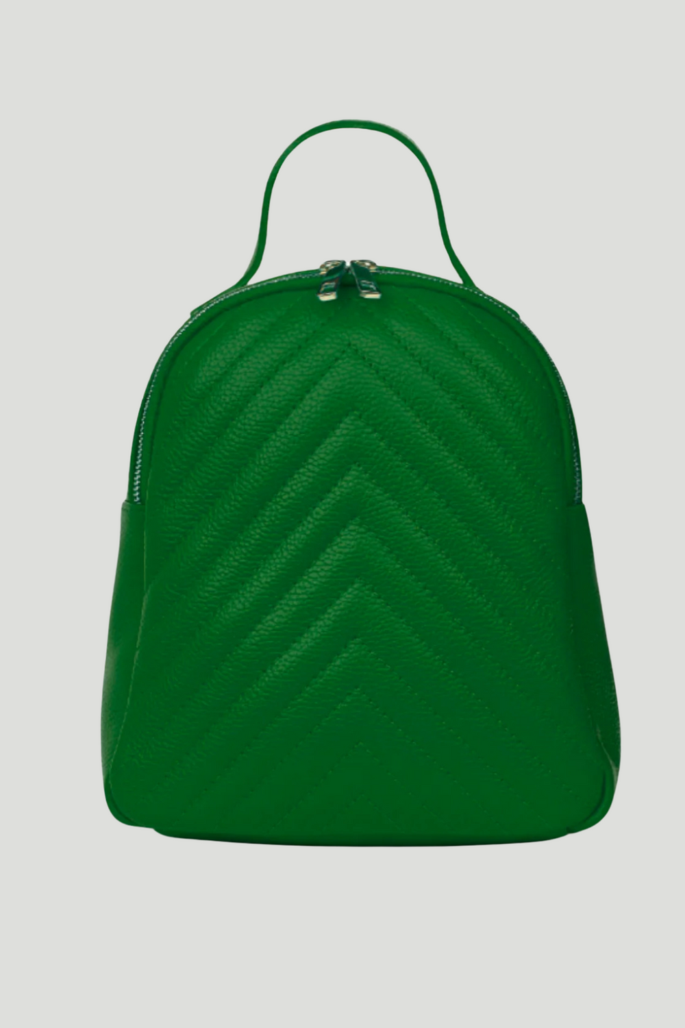 Sac à dos en cuir véritable « Dico » - matelassé - couleur verte