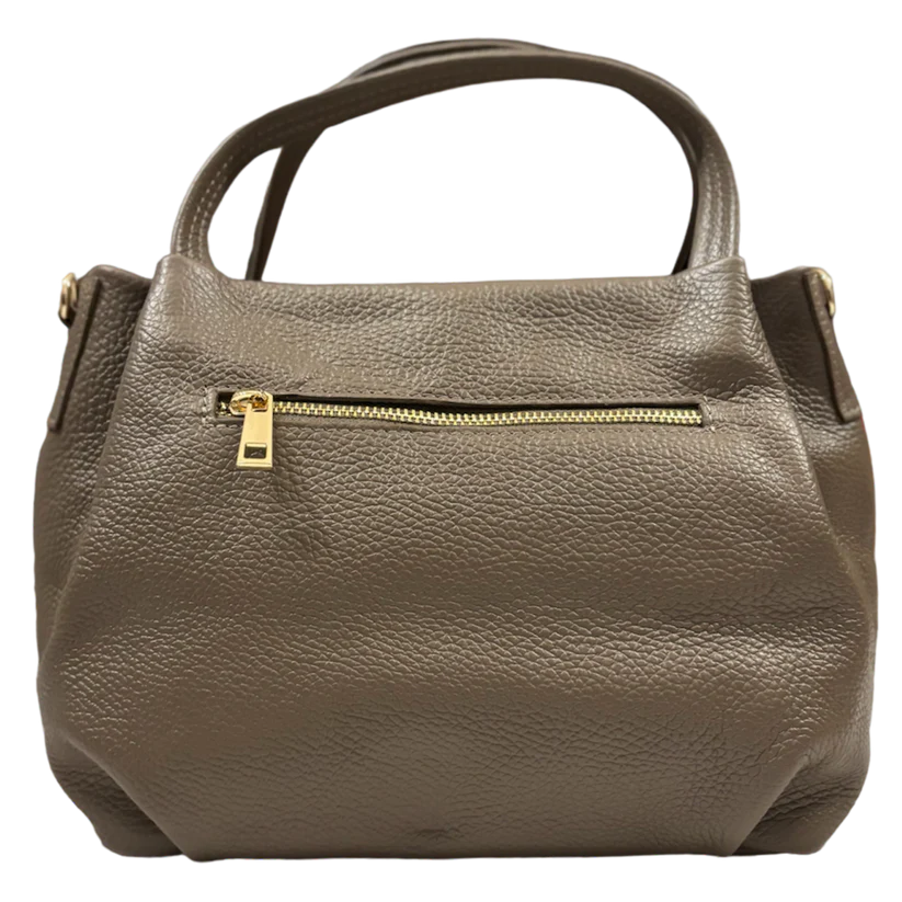 Borsa in vera Pelle "Aurora" - Morbida Pelle - Colore Taupe